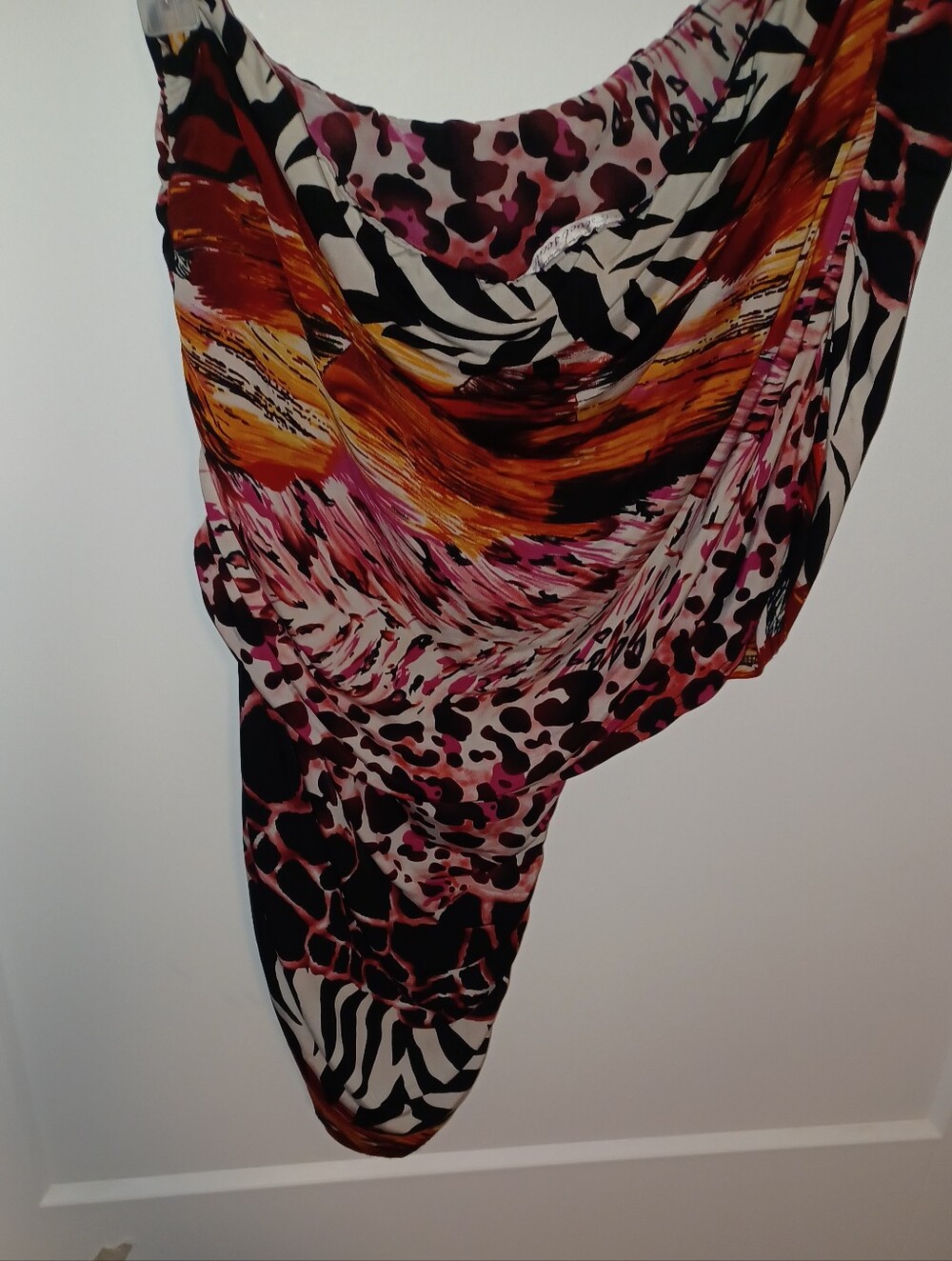 Wet Seal One-Shoulder Dress in Black, White and Red